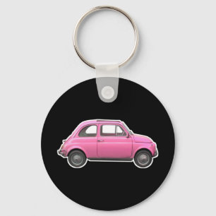 Porte-clés Voiture vintage rose d'années '60 de Fiat 500