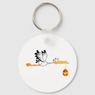 Porte-clés Vol de cigogne avec l'oeuf de pâques