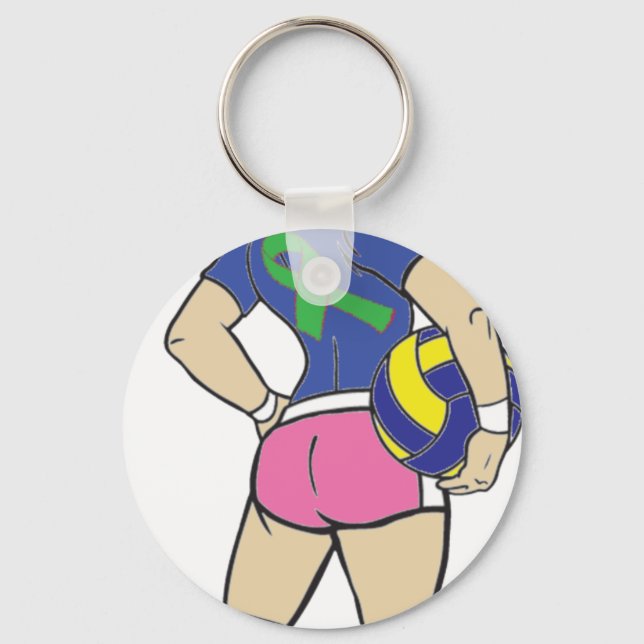 PORTE-CLÉS VOLLEY GIRL GREEN RIBBON (Recto)