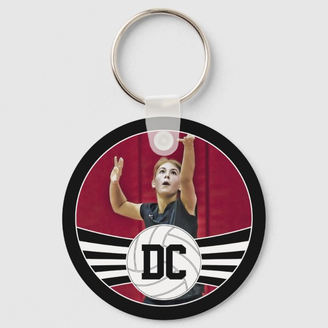 Porte-clés Volleyball personnalisé photo et chiffres ou texte (Recto)