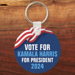 Porte-clés Vote Kamala Harris pour le Président 2024 Blue