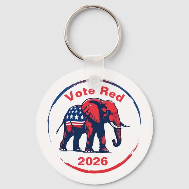 Porte-clés Vote Red 2026 (Recto)