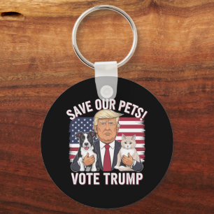 Porte-clés Votez Trump Sauvez Nos Animaux de Compagnie Chats 
