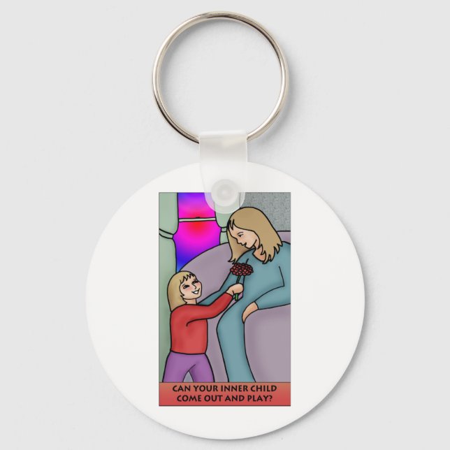 Porte-clés Votre enfant intérieur peut-il sortir jouer ? (Recto)
