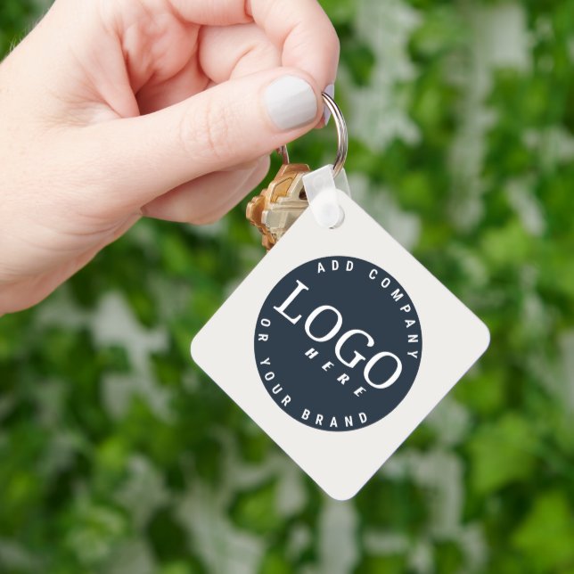 Porte-clés Votre entreprise Logo QR Code Employés Swag (main)