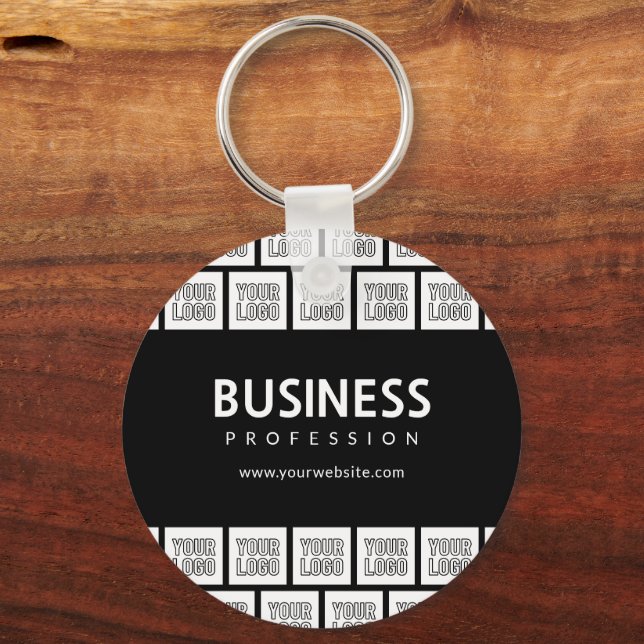 Porte-clés Votre logo Motif et nom commercial modifiable (Recto)