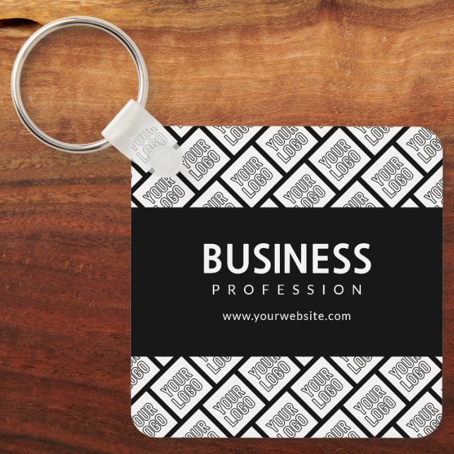 Porte-clés Votre logo Motif et nom commercial modifiable (Recto)