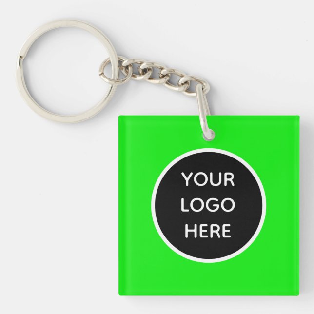 Porte-clés Votre logo Neon Green Elegant Yellow Business (Devant)