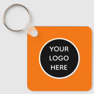 Porte-clés Votre Logo Neon Orange Élégante Entreprise
