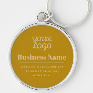 Porte-clés Votre Logo Retro-Moderne Or Foncé & Lumière