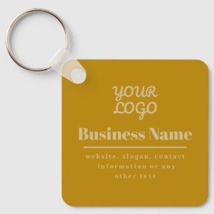Porte-clés Votre Logo Retro-Moderne Or Foncé & Lumière
