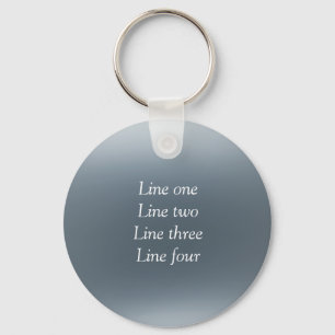 Porte-clés Votre message ici gris fond métallisé bleu