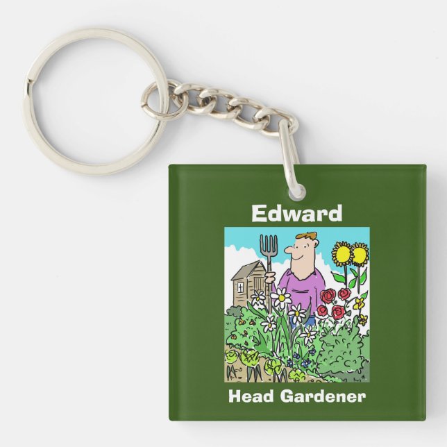 Porte-clés Votre Nom Choix. Chef Gardener (Devant)