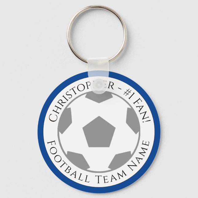Porte-clés Votre nom et le nom de l'équipe de football (Recto)