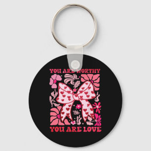 Porte-clés Vous êtes digne Coquette Arc Saint Valentin Rose B