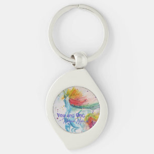 Porte-clés Vous Êtes Une Unicorne Unique ! Aquarelle arc-en-c