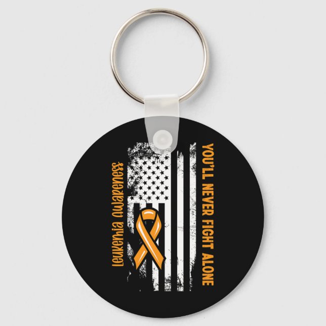 Porte-clés Vous ne lutterez jamais seul Cancer du Sang Leukem (Recto)