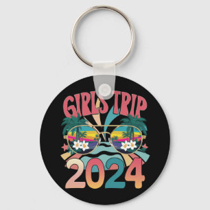 Porte-clés Voyage des filles Groovy 2024 Week-end Été Plage 