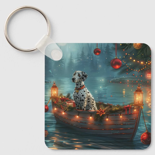 Porte-clés Voyage festif de Noël dalmate (Recto)