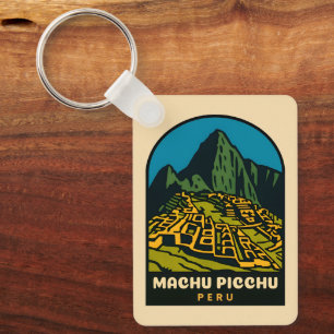 Porte-clés Voyage Rétro Vintage Machu Picchu Pérou Paysage