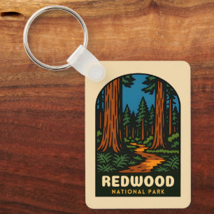 Porte-clés Voyage Rétro Vintage Parc National Redwood Nature