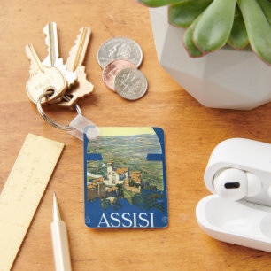 Porte-clés Voyage Vintage Assise Italie Basilique Francesco