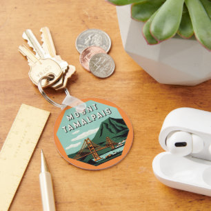 Porte-clés Voyage Vintage, Montagne Tamalpais ou Mont Tam