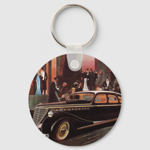 Porte-clés Voyage Vintage, Voiture Limousine Élégante de Loca