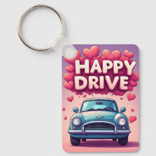 Porte-clés voyage voiture vintage cœurs amour 🚗