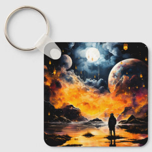 Porte-clés Voyageur astronaute Horizon cosmique Journey