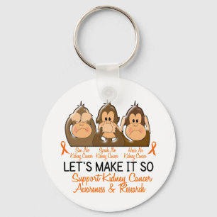 Porte-clés Voyez que parler n'entendez aucun Cancer 2 de rein