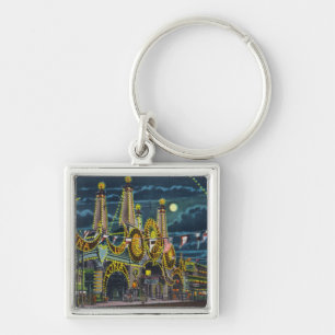 Porte-clés Vue d'avenue de surf de l'entrée de Luna Park à
