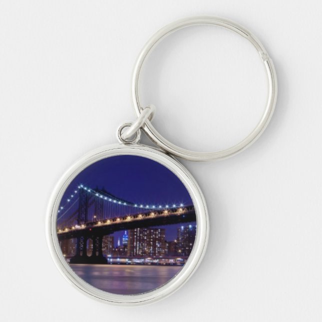 Porte-clés Vue de pont de Manhattan la nuit (Devant)