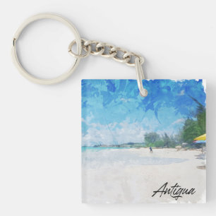 Porte-clés Vue panoramique de l'île des Caraïbes d'Antigua co