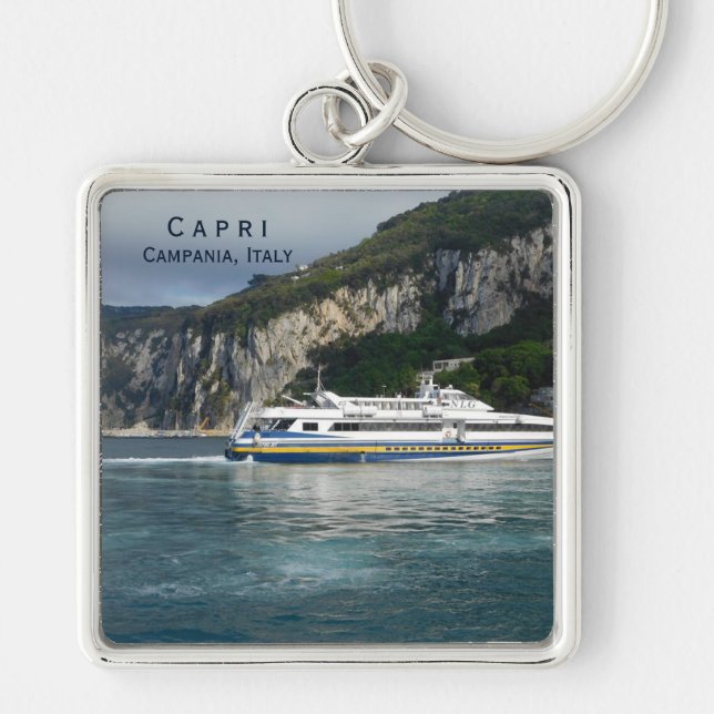 Porte-clés Vue pittoresque du bateau à passagers Capri Italie (Devant)