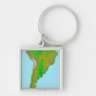 Porte-clés Vue topographique de l'Amérique du Sud