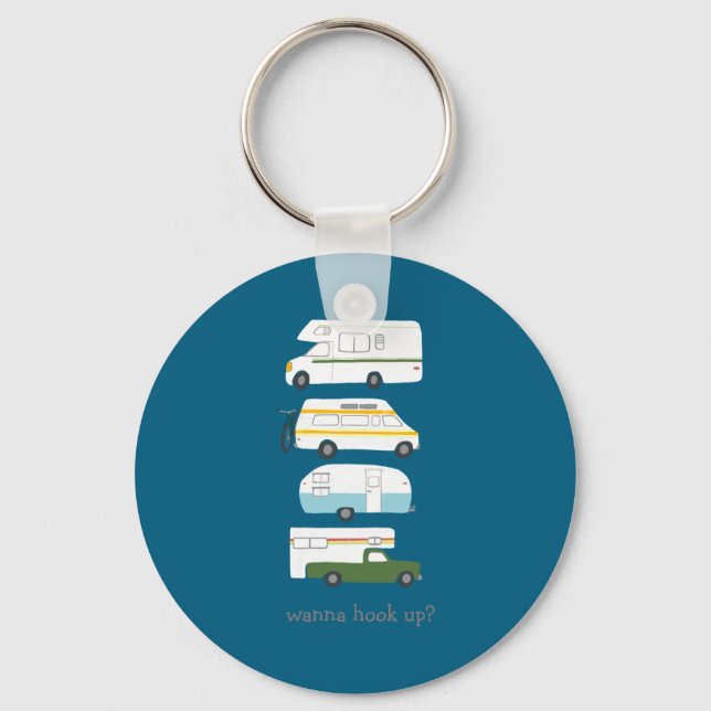 Porte-clés W Hook Up Funny Campervan Vanlife Rv Trailer  (Recto)