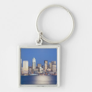Porte-clés WA, Seattle, ligne d'horizon de Seattle et baie d'