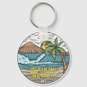 Porte-clés Waikiki Beach Hawaii Vintage