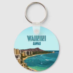 Porte-clés Waikiki Beach Honolulu Oahu Hawaii Vintage