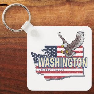 Porte-clés Washington State États-Unis Carte USA Souvenir