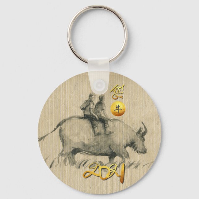 Porte-clés Water Buffalo Children Chinese Ox Année 2021 RK (Recto)