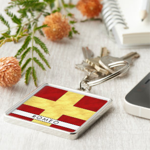 Porte-clés Watercolor Nautical Signal Maritime Flag