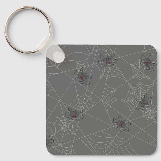 Porte-clés Web et citrouilles d'araignées d'Halloween (Recto)