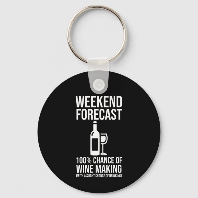Porte-clés Weekend Forecast - 100% Chance of Wine Making (Recto)