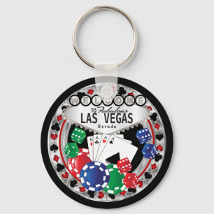 Porte-clés Welcome to Las Vegas Style - Red and Silver 