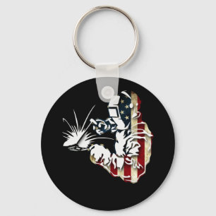 Porte-clés Welder American Flag USA Patriotic Welder Cadeau