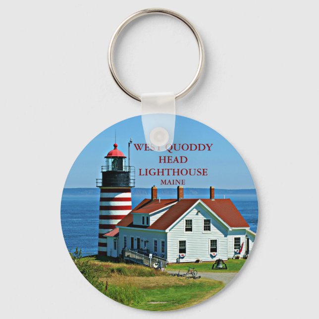 Porte-clés West Quoddy Head Lighthouse, Maine Round Porte - c (Recto)