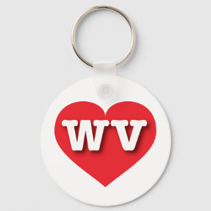 Porte-clés West Virginia Red Heart - J'aime WV
