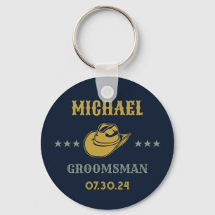 Porte-clés Western Cowboy Hat Elegant Personalized Groomsmen